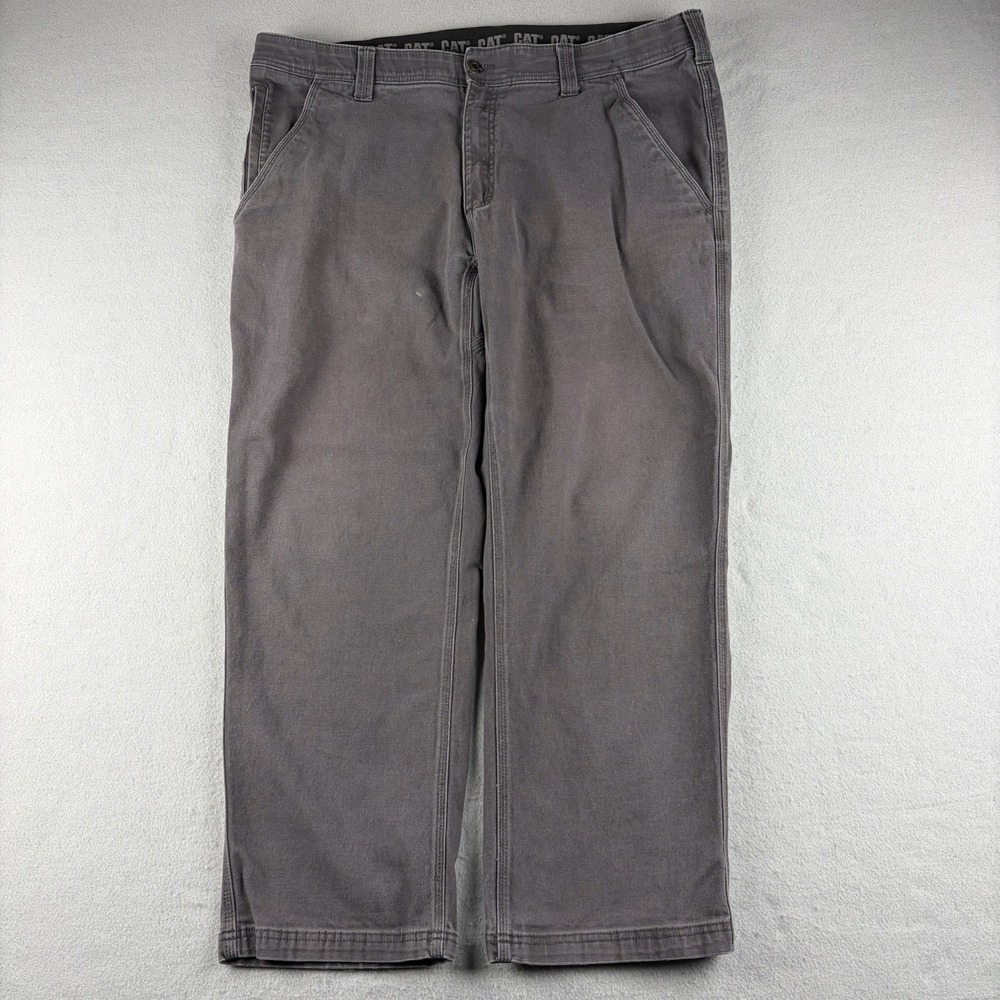 Caterpillar CAT Stretch Work Pants Gray Men's 38x29 Fits 40x28 Utility Workwear